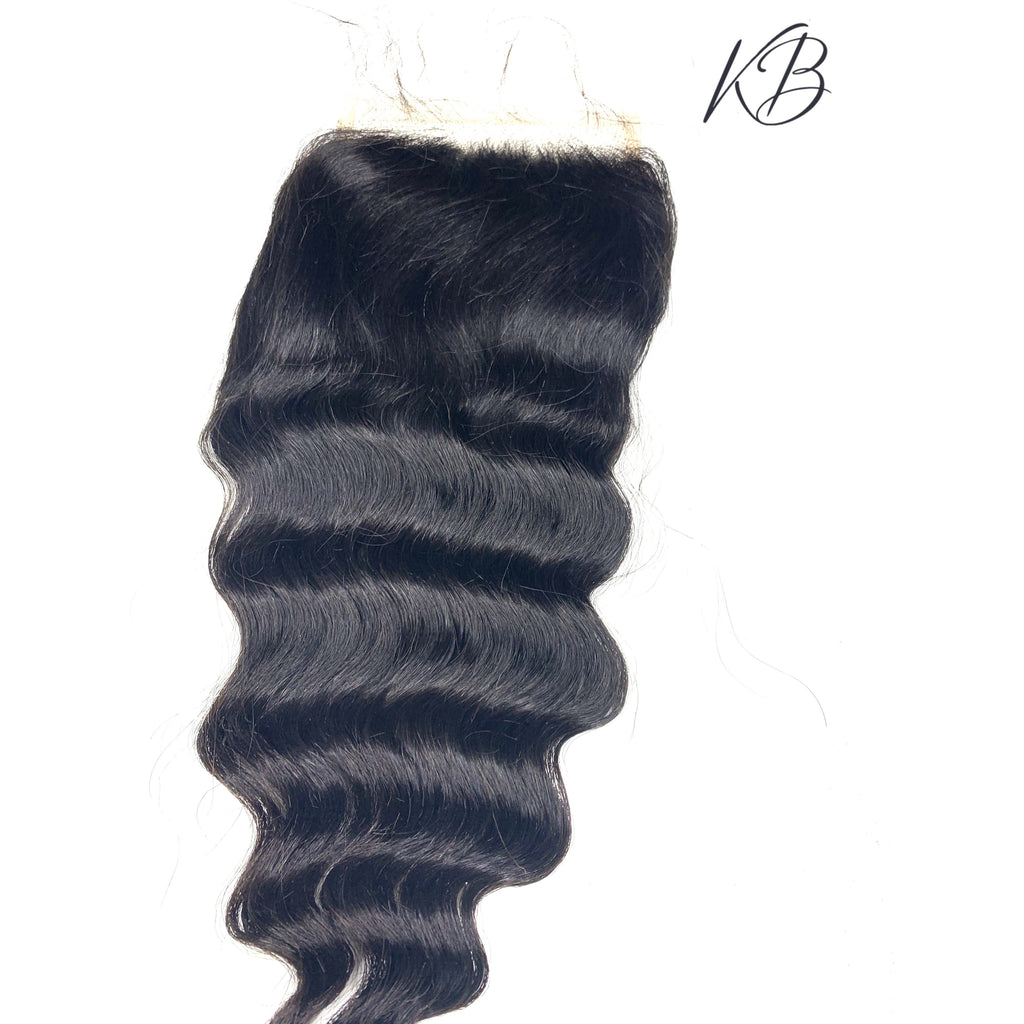 Transparent Brazilian Loose deep Closure