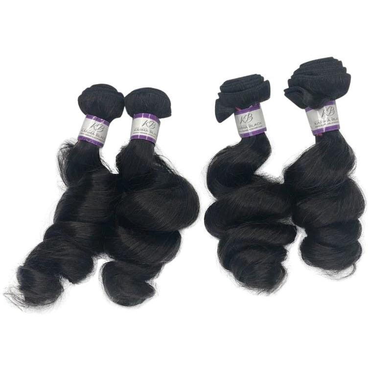 3 PCS BUNDLE LOOSE WAVE VIRGIN HAIR HAIR BY KARMA BLACK Cheap Hair Bundles near me | Cheap HD Lace Frontals | Affordable HD lace