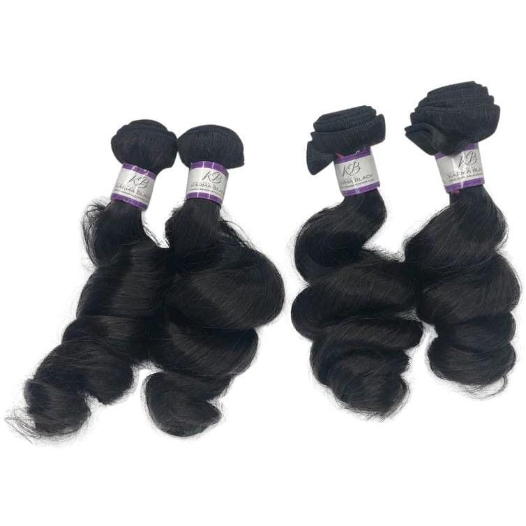 3 PCS BUNDLE LOOSE WAVE VIRGIN HAIR HAIR BY KARMA BLACK Cheap Hair Bundles near me | Cheap HD Lace Frontals | Affordable HD lace 